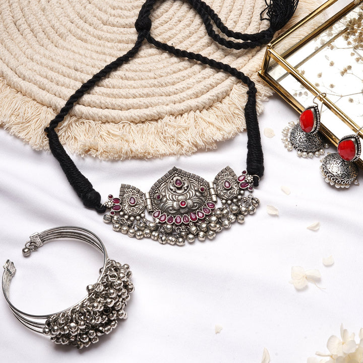 Teejh Vriti Silver Oxidised Jewelry Gift Set