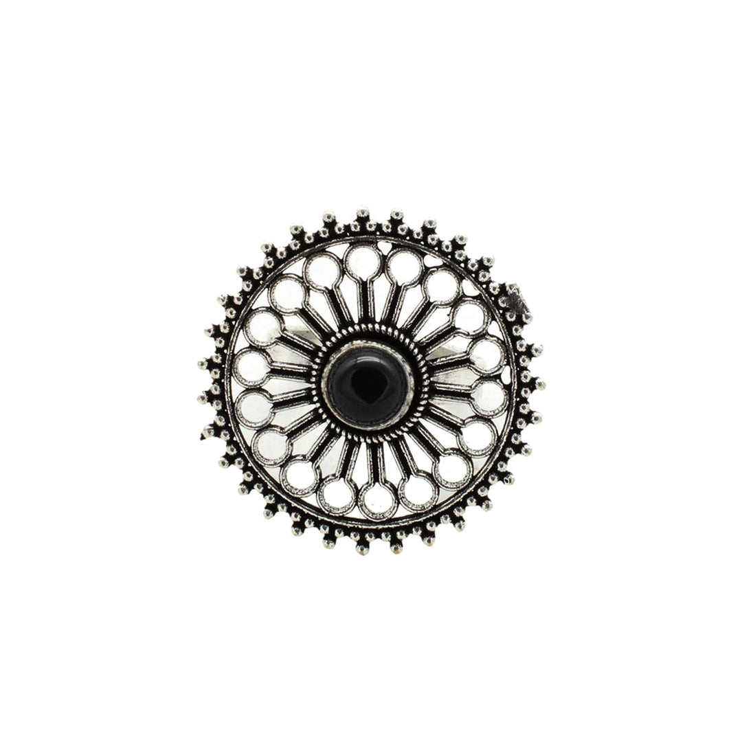 Teejh Zoya Black Stone Silver Oxidized Jewellery Gift Set - Joker & Witch