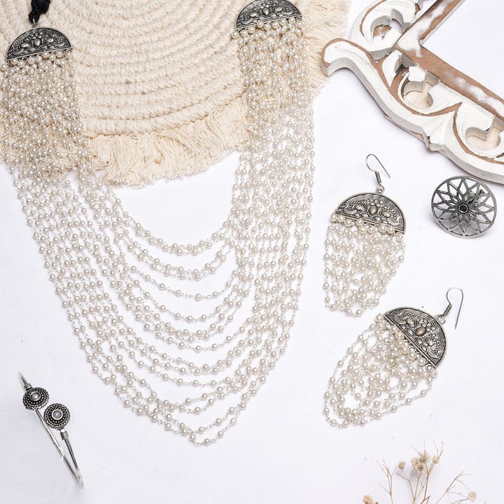 Teejh Sahira Silver Oxidised Jewelry Gift Set