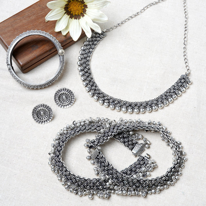 Teejh Shamita Silver Oxidised Jewelry Gift Set