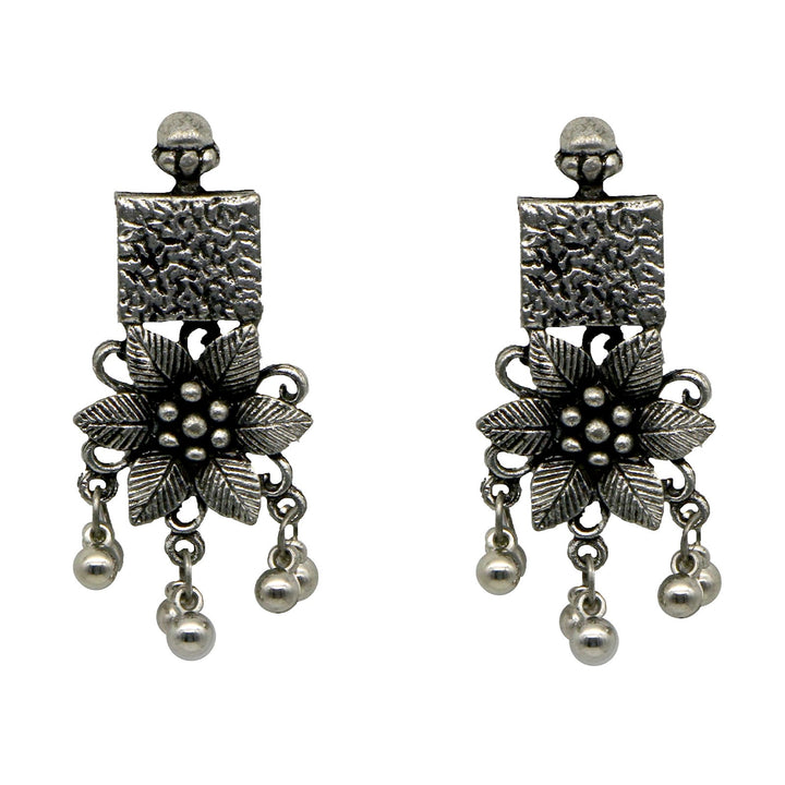 Teejh Khushi Ghungroo Silver Oxidised Necklace Set