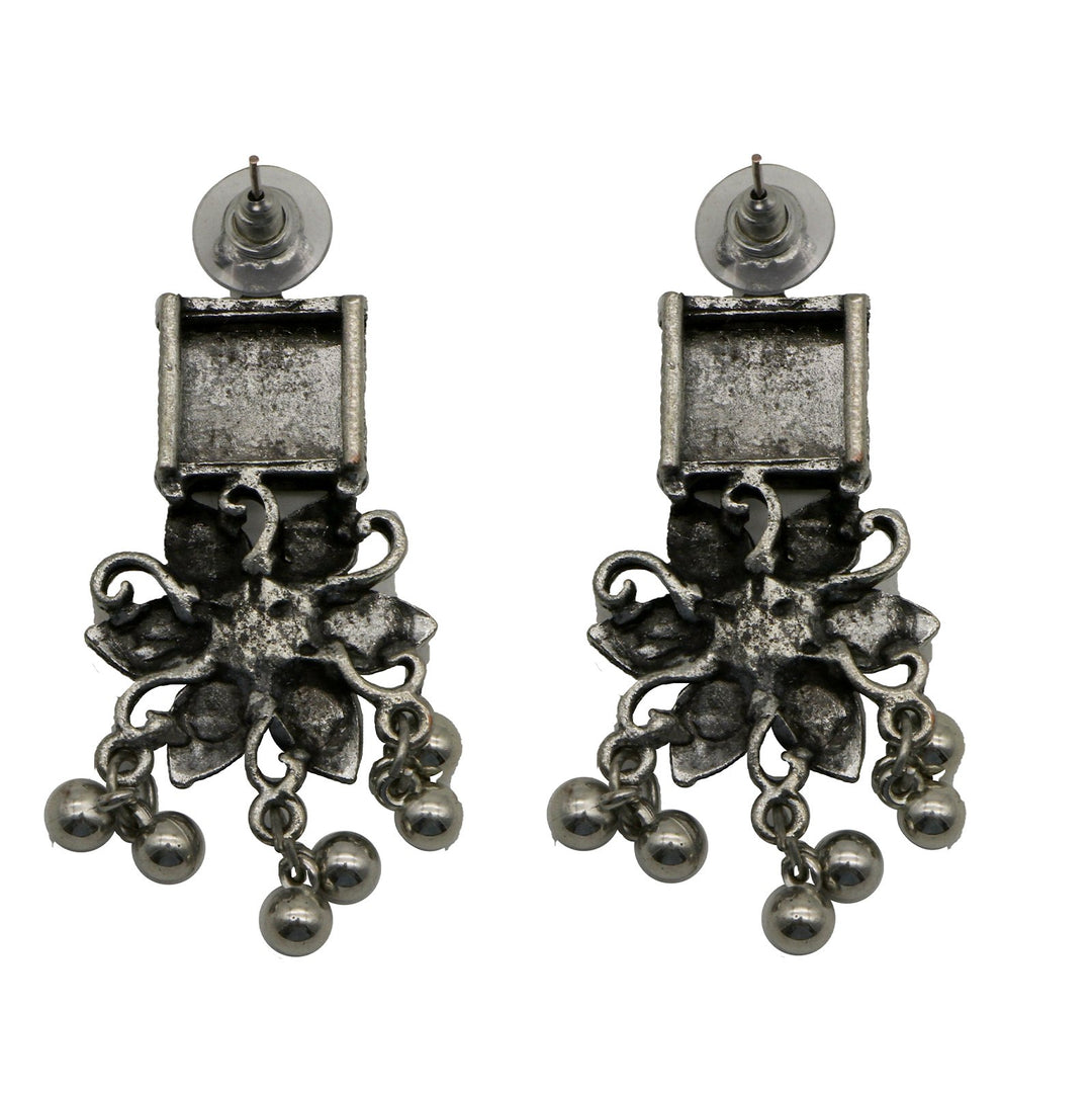 Teejh Khushi Ghungroo Silver Oxidised Necklace Set