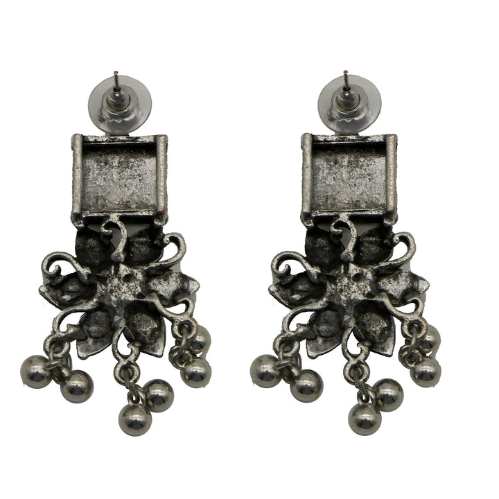 Teejh Khushi Ghungroo Silver Oxidised Necklace Set