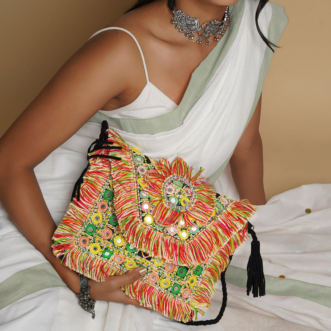 Flower Child Tassel Multicoloured Banjara Bag