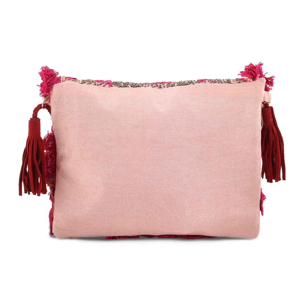 Pink Pixie Dust Tassel and Beads Banjara Bag