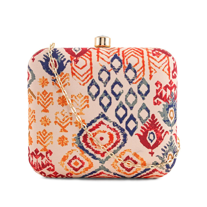 Autumn Garden Stone and Print Clutch