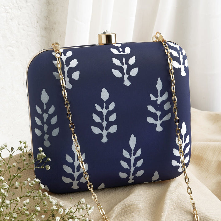 Blue O' Clock Stone and Print Clutch