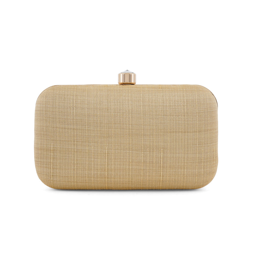 Floral Fiesta Gold Hand Embroidery Clutch