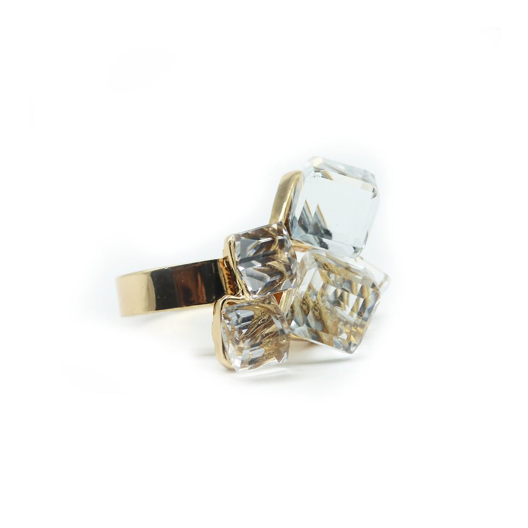 White Crystalline Ring - Joker & Witch