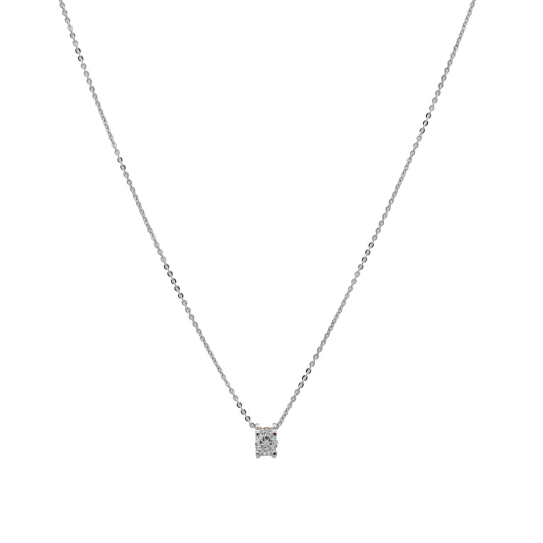 Elegant Rhinestone Charm Silver Necklace